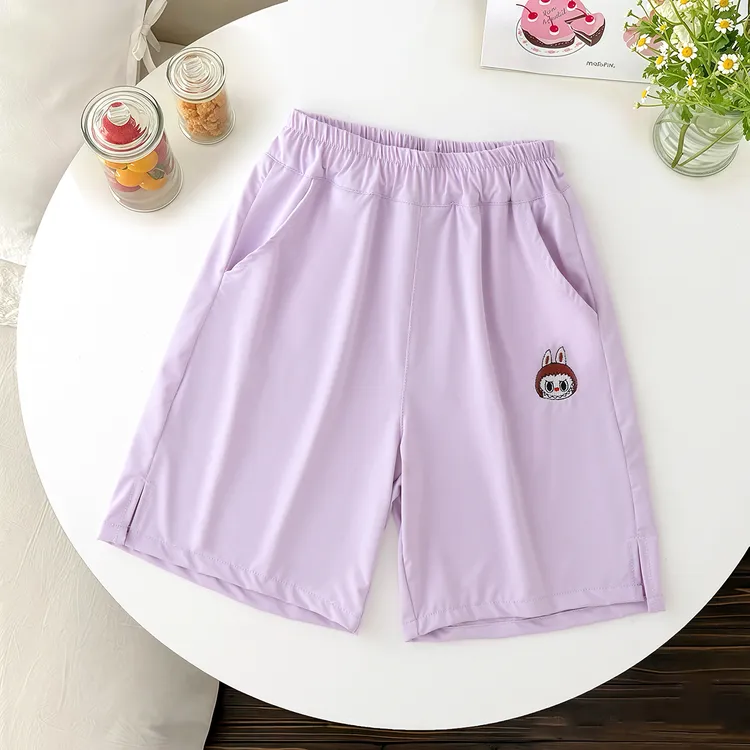 儿童短裤夏季冰丝薄款女童多巴胺阔腿裤男童运动五分裤中大童新款