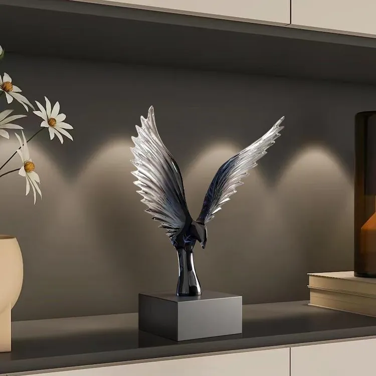 德国轻奢高档摆件大鹏展翅艺术软装现代简约客厅办公室酒柜装饰品