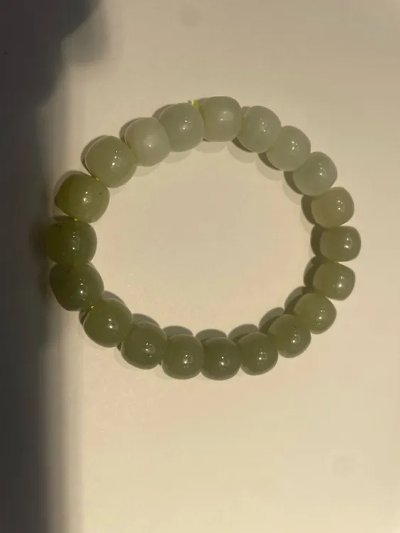 和田玉渐变色手串10x9老形珠