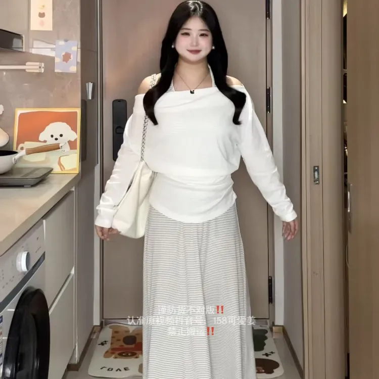 慵懒风条纹两件套秋季新款时尚显瘦套装入秋穿搭一整套气质女装