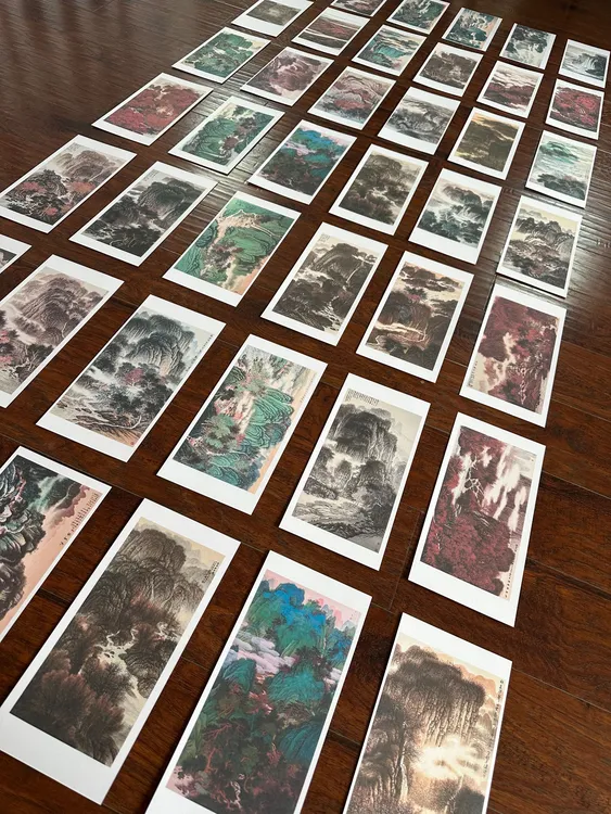 王健梁老师四十年力作精选106，幅图片精选临摹卡39张，送画谱一本