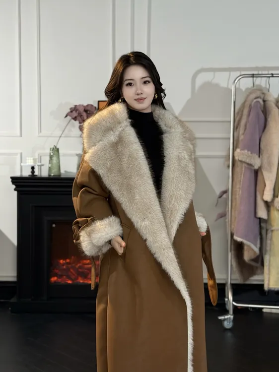 【Xiaxia】“摩登骑士”设计百搭时尚高级感独特小众设计毛呢长款-M92