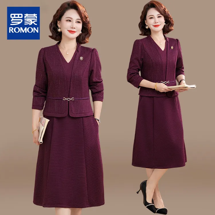 妈妈婚宴礼服连衣裙平时可穿2025新款中老年秋装喜婆婆结婚裙子女