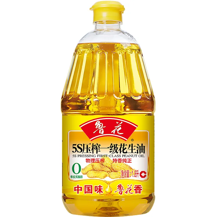 鲁花新日期1.8L/瓶一级品质花生油5S物理压榨工艺特香炒菜食用油