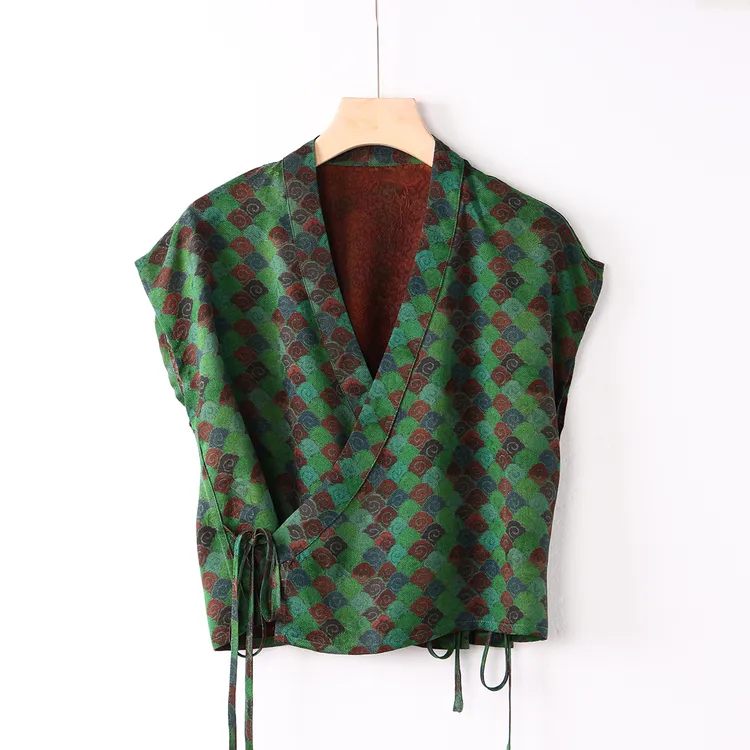 【陳大掌柜专属】桑蚕丝香云纱花罗汉服上衣LT148