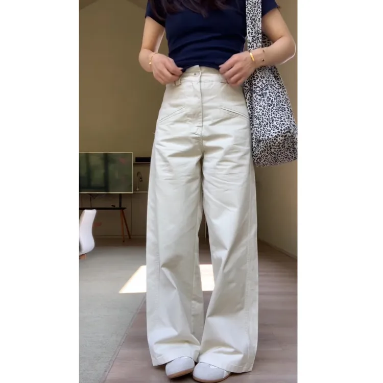 春季新款牛仔裤阔腿高腰显瘦百搭时尚显瘦阔腿牛仔裤