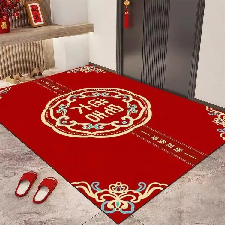 硅藻泥中式喜庆入户门垫防滑吸水地垫速干耐脏脚垫玄关防滑门垫