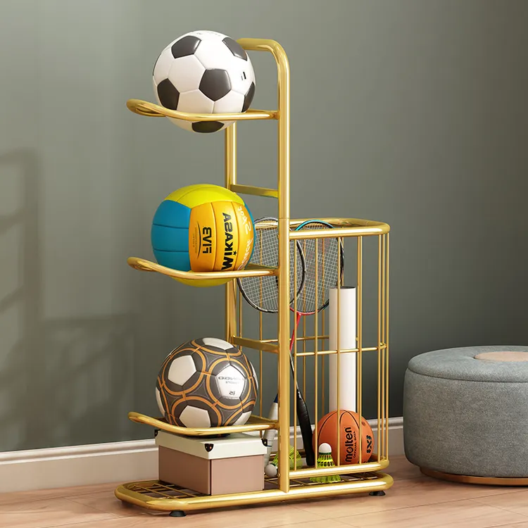 篮球收纳架落地家用足球玩具置物架儿童室内铁艺球类摆放整理架