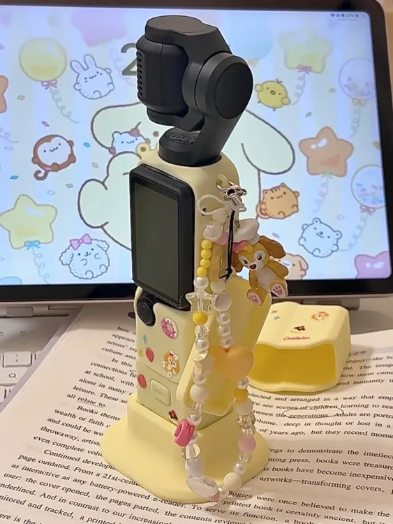 可爱饼饼大疆保护套pocket3手持云台相机保护壳硅胶套防尘保护罩