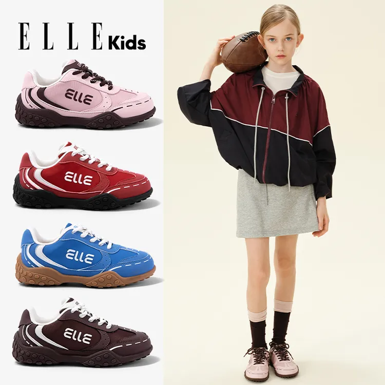 ELLE KIDS童鞋女童户外运动鞋小女孩休闲板鞋秋新款软底儿童鞋子