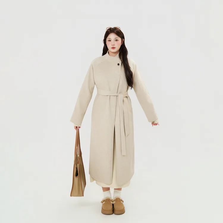 120斤的大杨 胖mm高级感羊毛大衣女秋冬中长款小个子毛呢外套9771