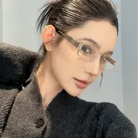 2025新款金属银色复古方框斯文金丝长方形男女银框可配近视眼镜潮