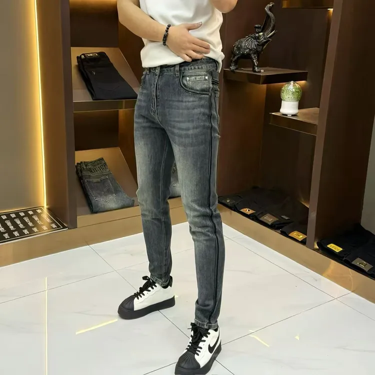 秋季时尚小脚裤牛仔裤休闲男士修身弹力潮流百搭小脚牛仔裤-9778