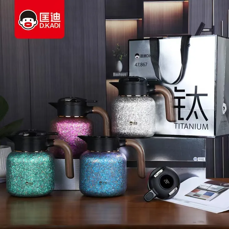 匡迪钛壶高档纯钛焖茶壶大容量智能温显保温壶家用养生焖泡茶水壶
