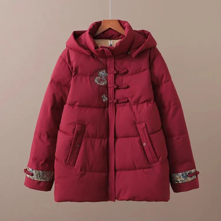 妈妈冬装国风加绒加厚棉服老太太棉衣外套奶奶冬季新中式保暖棉袄