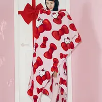 Hello Kitty法兰绒盖毯双面绒感沙发空调毯午睡毯