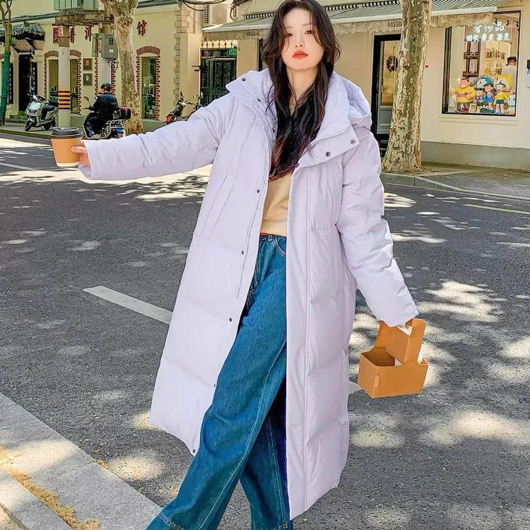 长款时尚棉服女超长过膝2025年新款加厚宽松情侣棉衣棉袄冬季外套