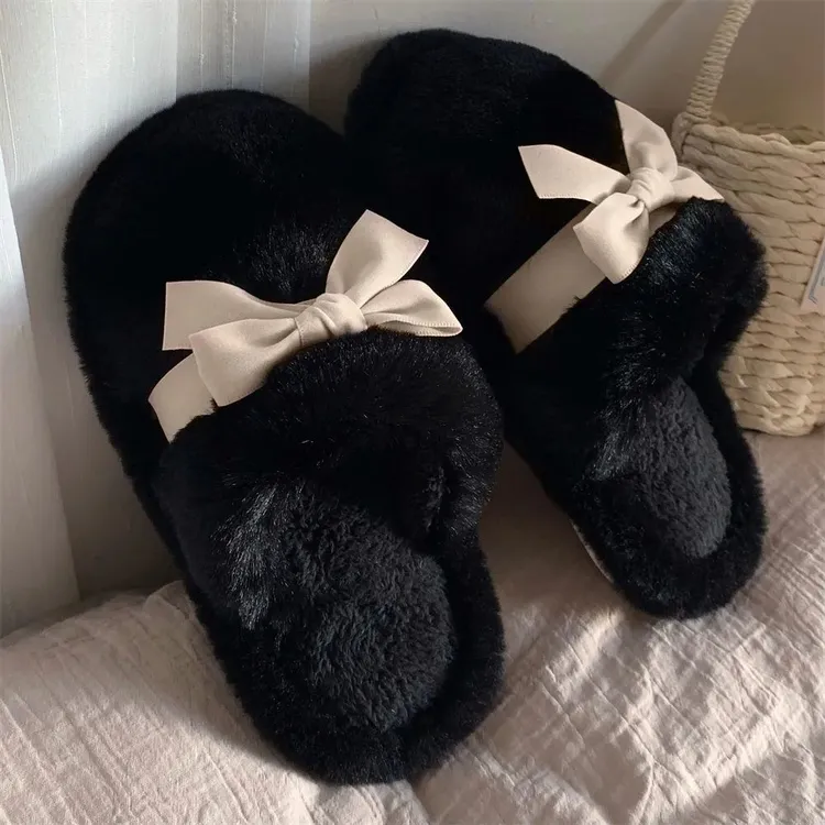 冬季加绒加厚保暖棉鞋厚底防加绒穆勒鞋新款毛毛鞋包头拖鞋加绒