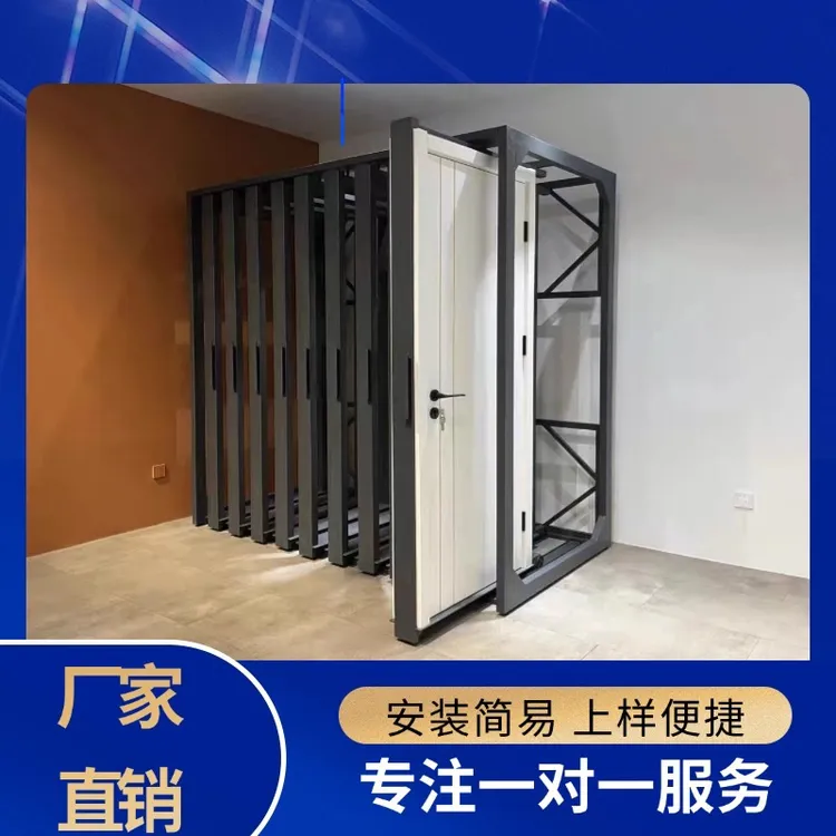 定制木门抽拉展架实木门窗多层推拉带门套线立式落地展示架