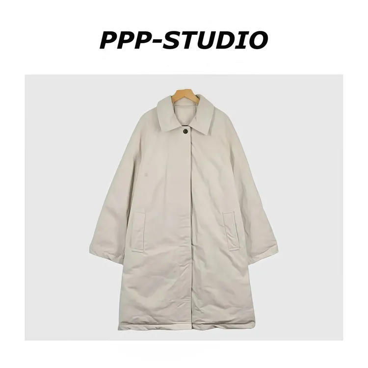 『PP-STUDIO』冬季新款时尚宽松百搭慵懒风中长款羽绒服*20253562