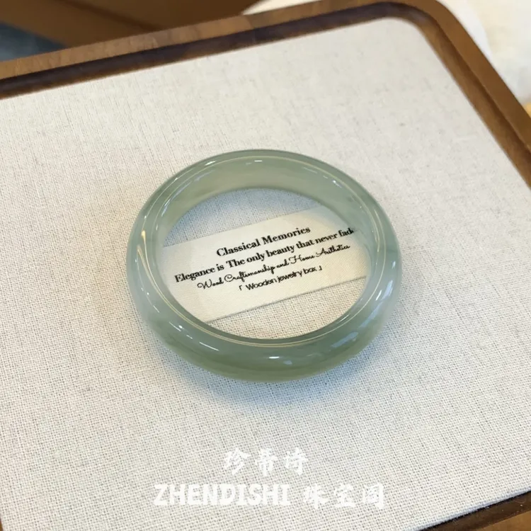 天然天山翠手镯新疆金丝玉手镯女款气质珠宝正品东陵玉手镯送礼物