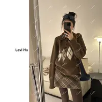 菱境 复古百搭时尚韩系polo领针织衫25133