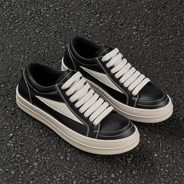 夏季板鞋百搭男鞋轻奢黑色低帮运动美式高街厚底增高休闲鞋透气