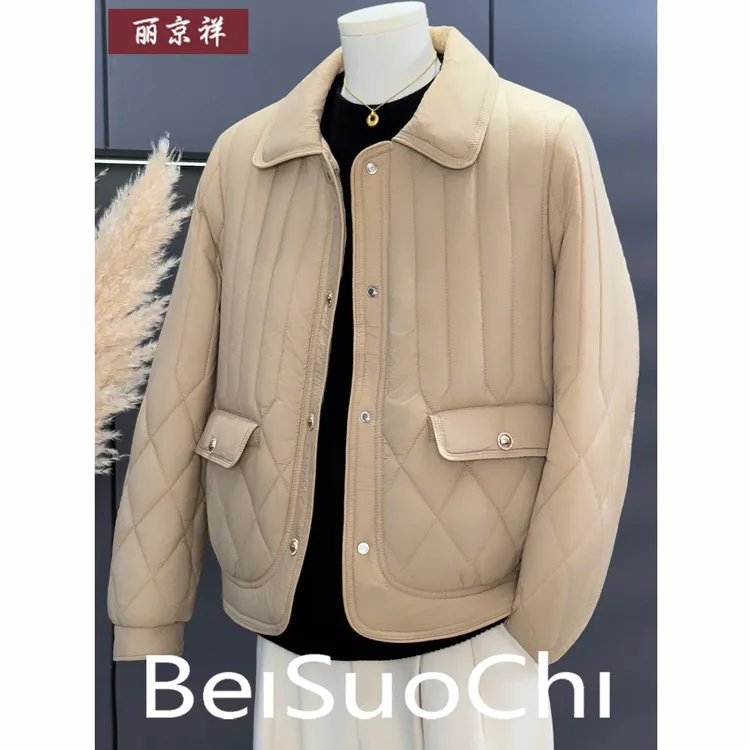 小个子妈妈冬装夹棉外套2025新款中老年女装秋冬羽绒棉服轻薄棉袄