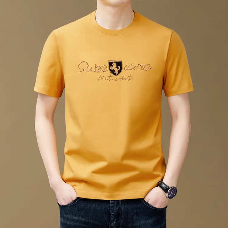 欧洲轻奢【专柜正品】修身打底衫短袖t恤宽松夏季纯棉T恤男圆领上衣