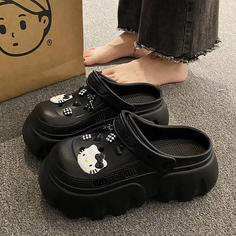 洞洞鞋女外穿夏季2025新款加厚eva凉鞋防滑防臭沙滩增高拖鞋女款