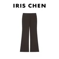 IRIS CHEN 蚕丝羊绒裤 2025秋冬“微喇显瘦”休闲弹力裤25KZ881