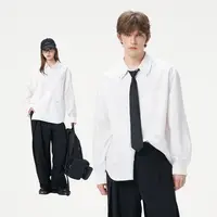 【INXX】休闲基础款磨破补丁衬衫双层领长袖上衣情侣XRF3041537
