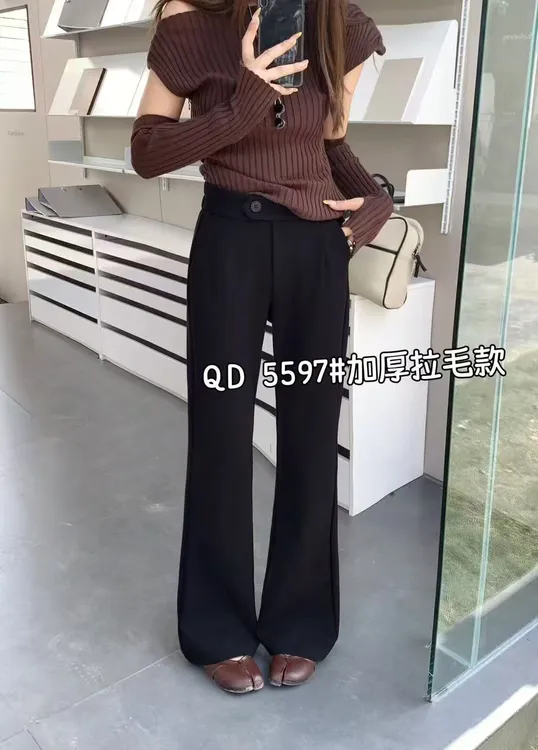 5597加厚加绒时尚显瘦微喇叭裤