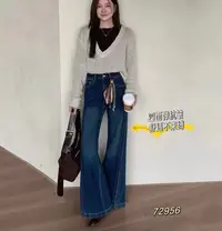 【钰姐精选】91835-显瘦韩版窄版直筒舒适时尚复古牛仔裤四面弹气质
