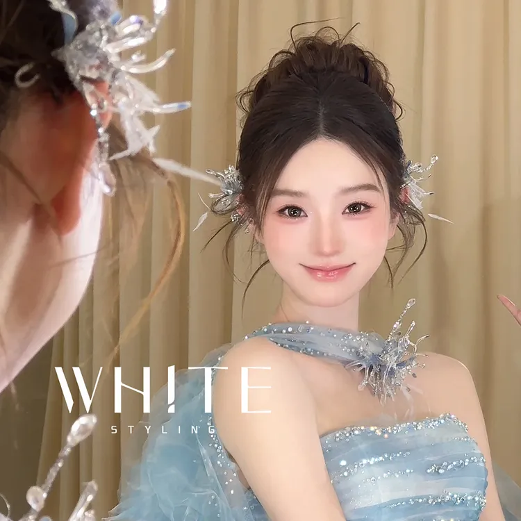 铁合金大理石婚庆饰品 WHITE手作 精灵边夹（三件套）