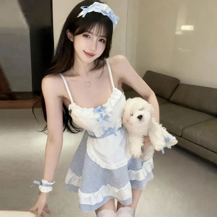 【LunaAmore】可爱显瘦甜美少女撞色格子氛围感纯欲裙女款爆款设计