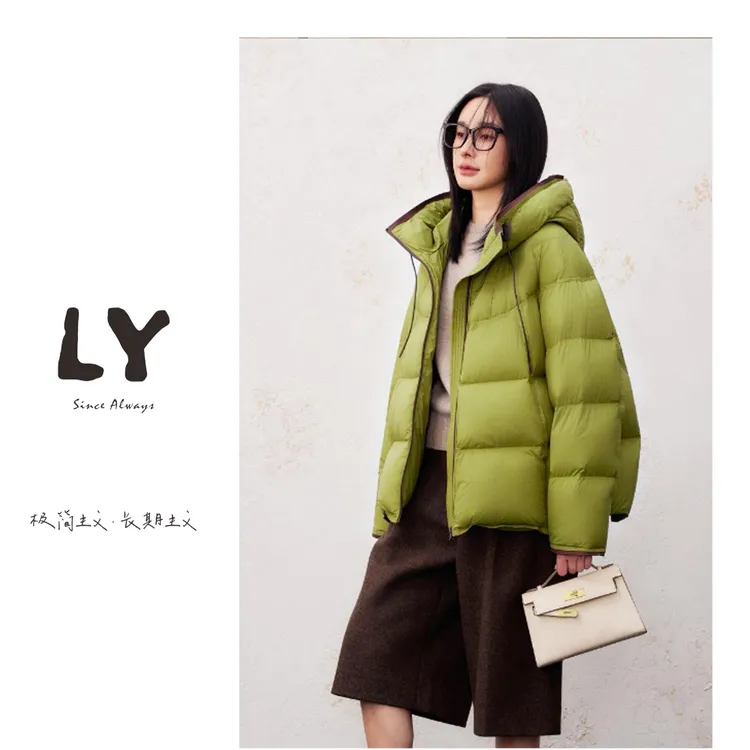 【云端之暖】90绒子安心绒2025新款百搭云感泡芙连帽宽松加厚羽绒服