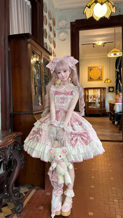 心动玩偶莉莉的茶会古早感洛丽塔jsk裙子lolita