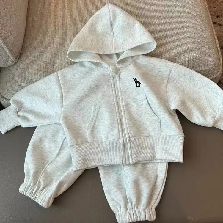 运动卫衣套装2025秋季新品婴小中童休闲时尚上衣裤子连帽两件套潮
