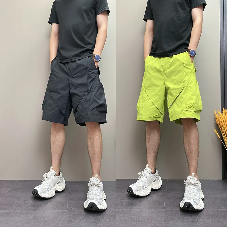 2025夏季薄款潮流韩版痞帅大口袋个性设计感高级青年男士五分短裤