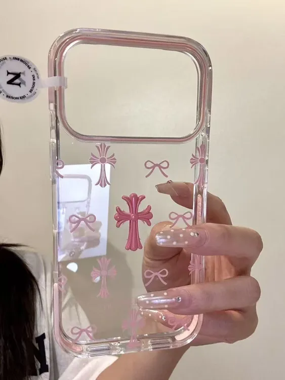 粉色十字架适用苹果17pro手机壳iphone16promax日韩15/14小众13女