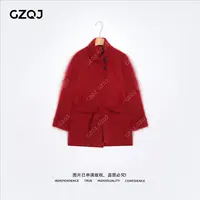 老琴私服【门店橱窗款】山羊绒澳洲羊毛立领拉绒大衣毛呢外套女0126