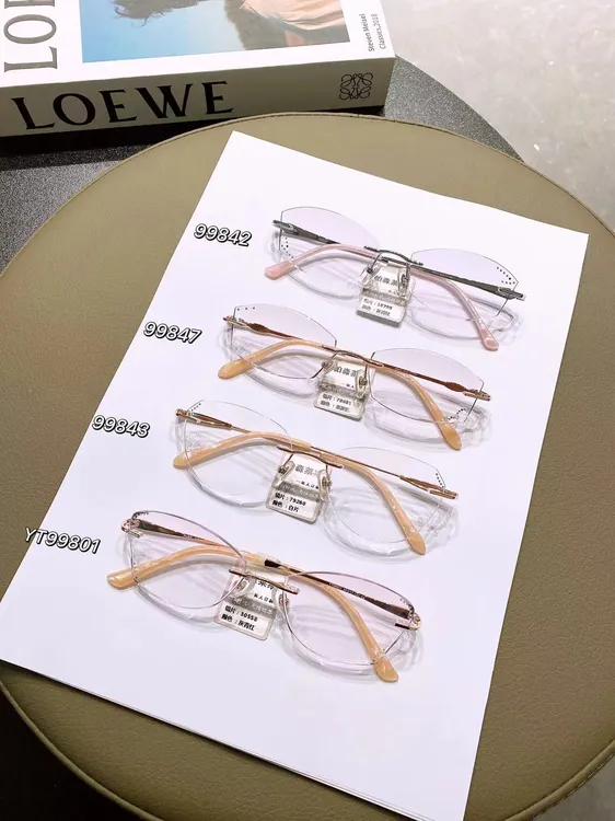 纯钛！切边-特价切边复古网红透明圆脸百搭韩版无框眼镜架ins钛架