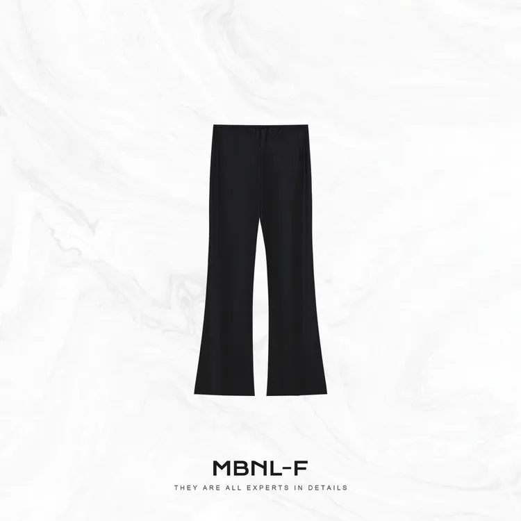MBNL-F“凉凉醋酸裤” 100%醋酸冰感松紧腰微喇长裤 秦磊XM-XKZ2558