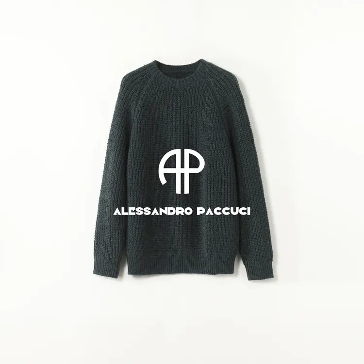 AP洛哥54306ST羊毛+马海毛+桑蚕丝圆领插肩袖时尚百搭针织衫女装