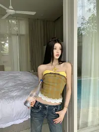 不冷BULENG 2025新款性感辣妹抹胸上衣女修身显瘦内搭打底背心