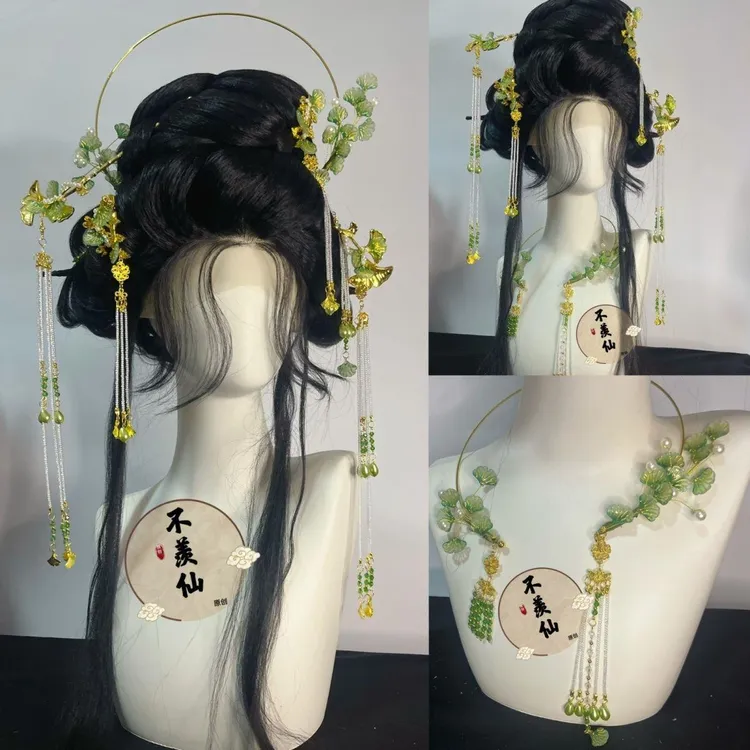 琉璃银杏米珠发夹发簪璎珞古风汉服配饰百搭头饰发饰流苏旗袍演出