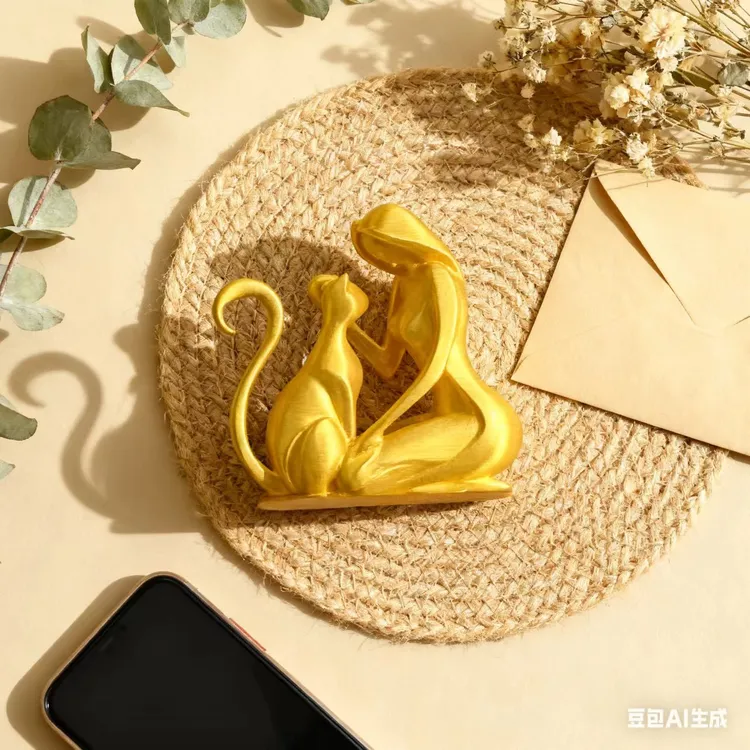 猫之恋圣诞节创意艺术氛围感拉满的桌面摆件送给朋友的礼物现时超低价秒杀