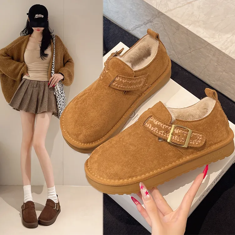 2025保暖冬季时尚雪地靴坡跟雪地靴休闲风低帮极简风