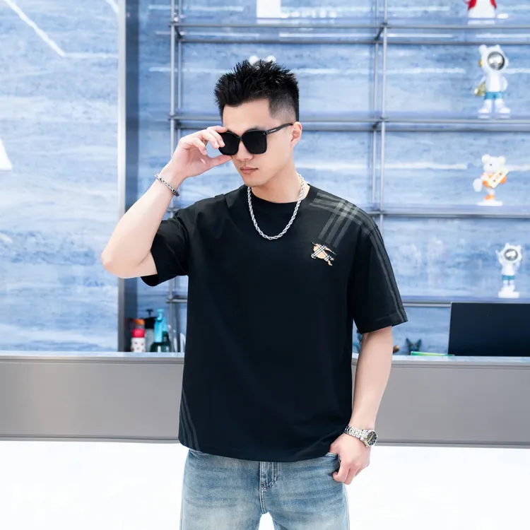 TBIT新款男士轻奢夏季时尚休闲百搭半袖修身显瘦圆领T恤潮流